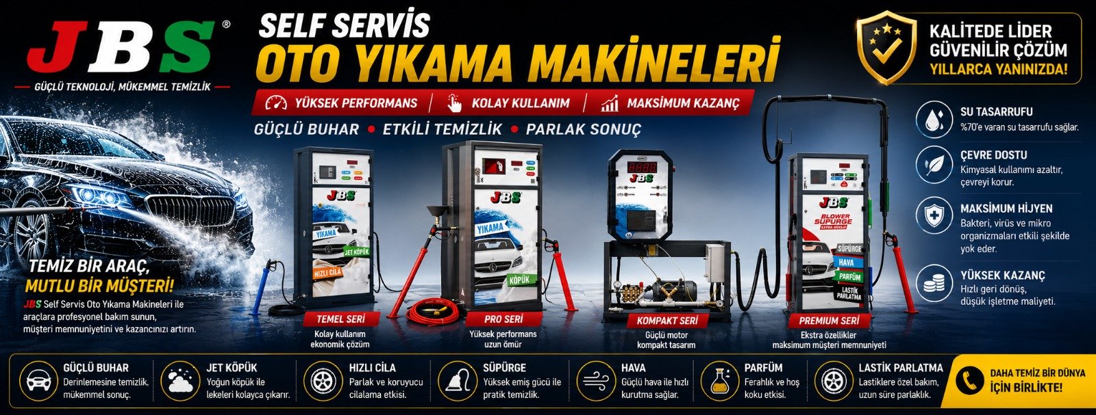 Self Servis Oto Yıkama Süpürgesi